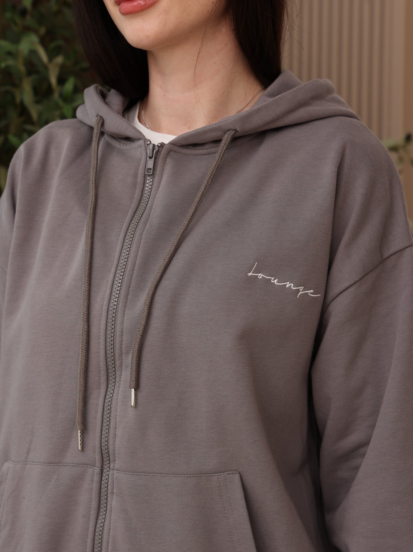 Lightweight Grey Zip-Up Set