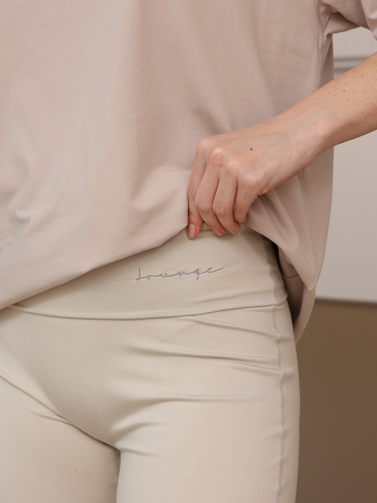 Grey Oversized T-shirt & Straight Leg Leggings Set