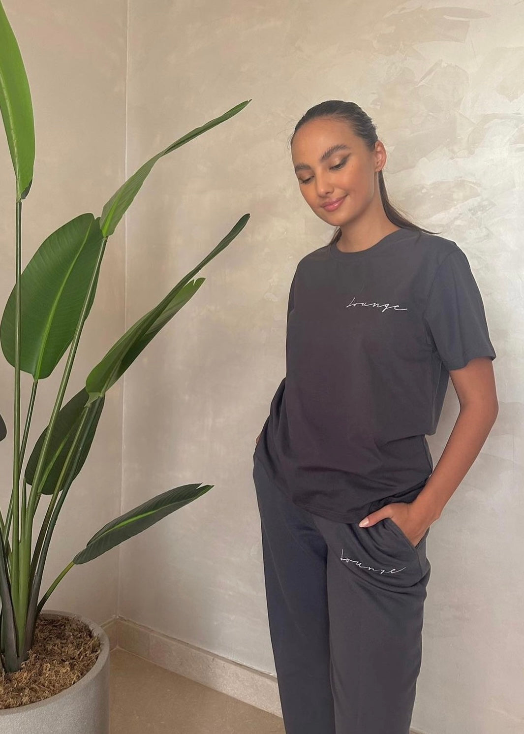 Charcoal t-shirt & sweatpants set